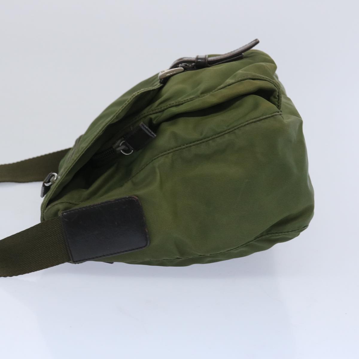 PRADA Shoulder Bag Nylon Khaki Auth 66377