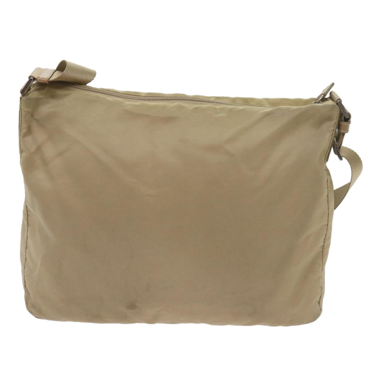 PRADA Shoulder Bag Nylon Beige Auth 66379