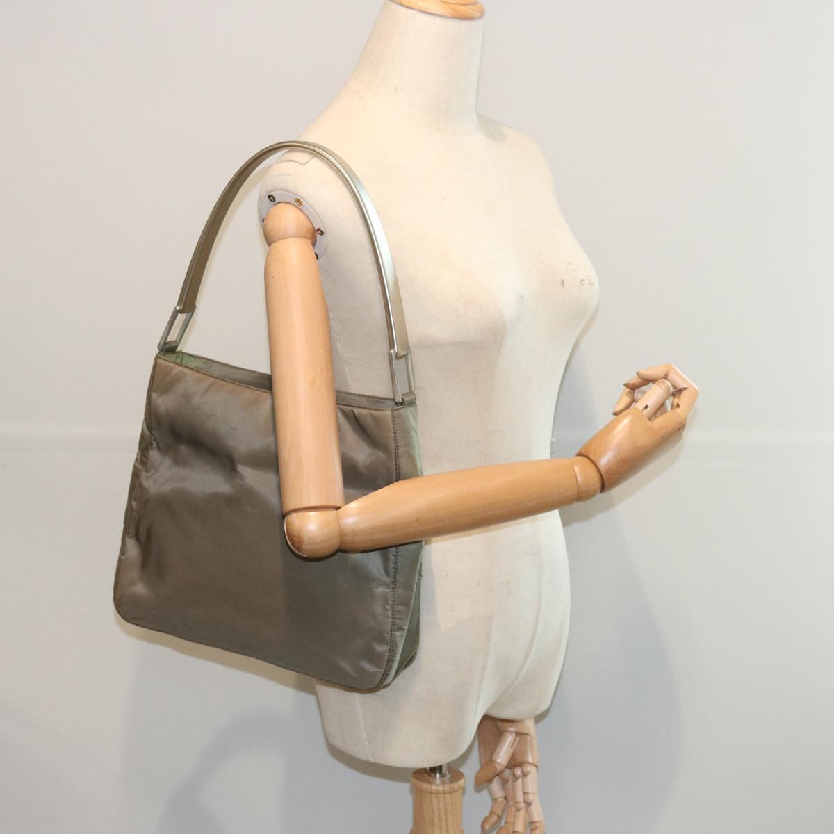 PRADA Shoulder Bag Nylon Brown Auth 66381