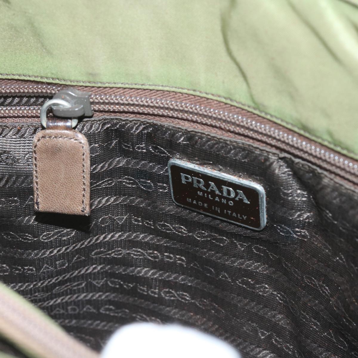 PRADA Tote Bag Nylon Khaki Auth 66382