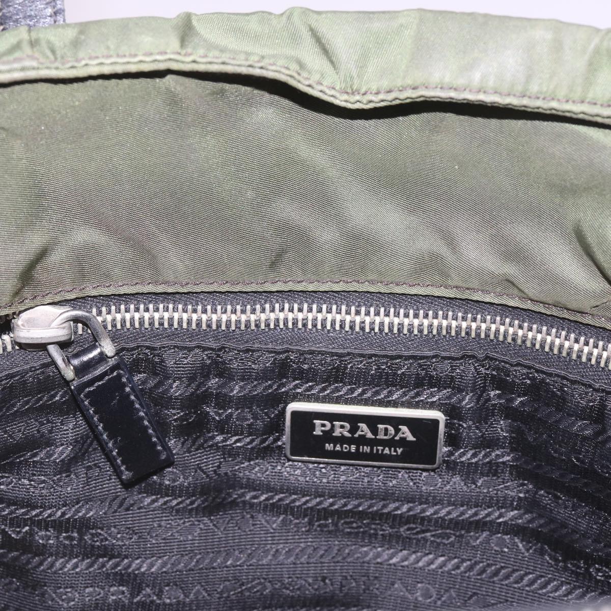 PRADA Tote Bag Nylon Khaki Auth 66383