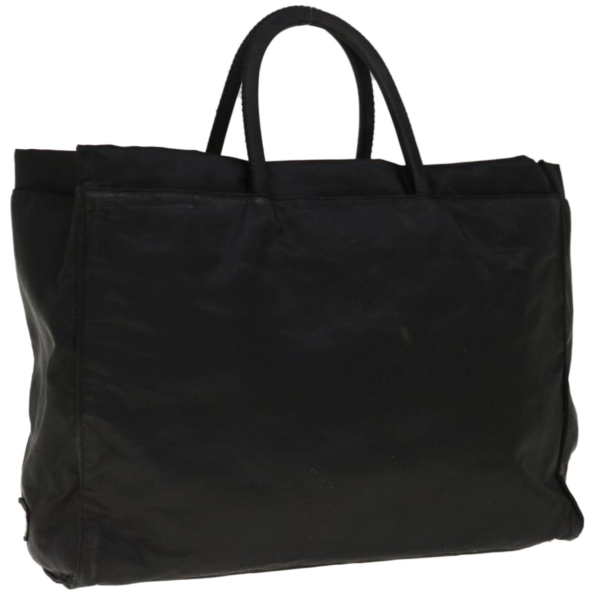 PRADA Tote Bag Nylon Black Auth 66384