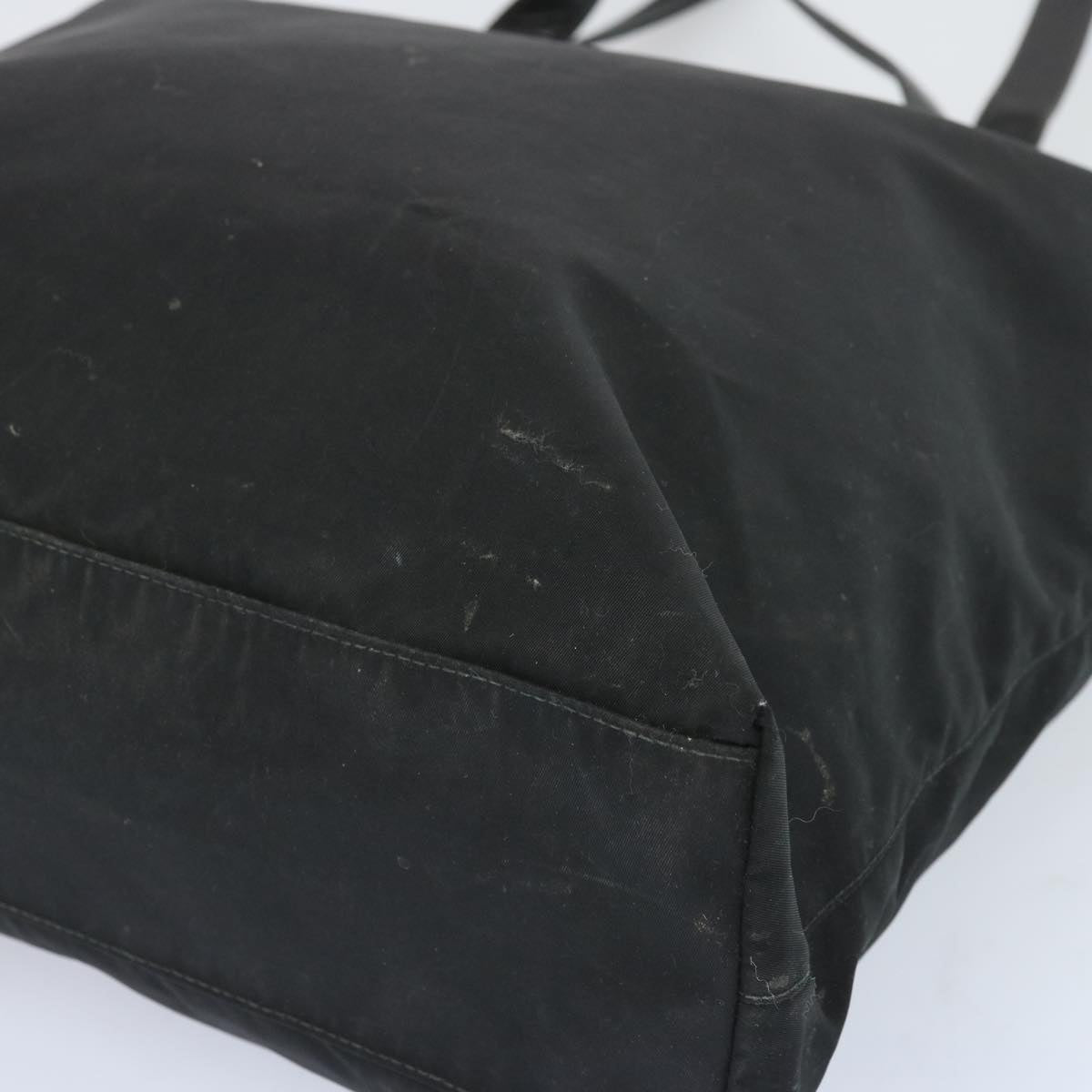 PRADA Tote Bag Nylon Black Auth 66385