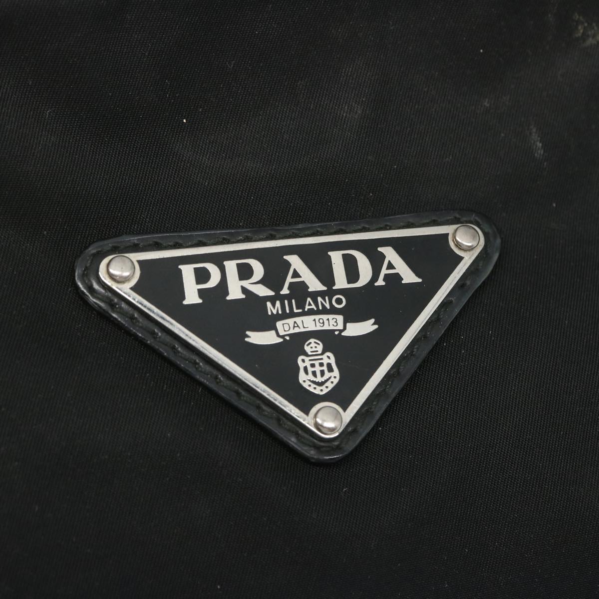PRADA Tote Bag Nylon Black Auth 66385