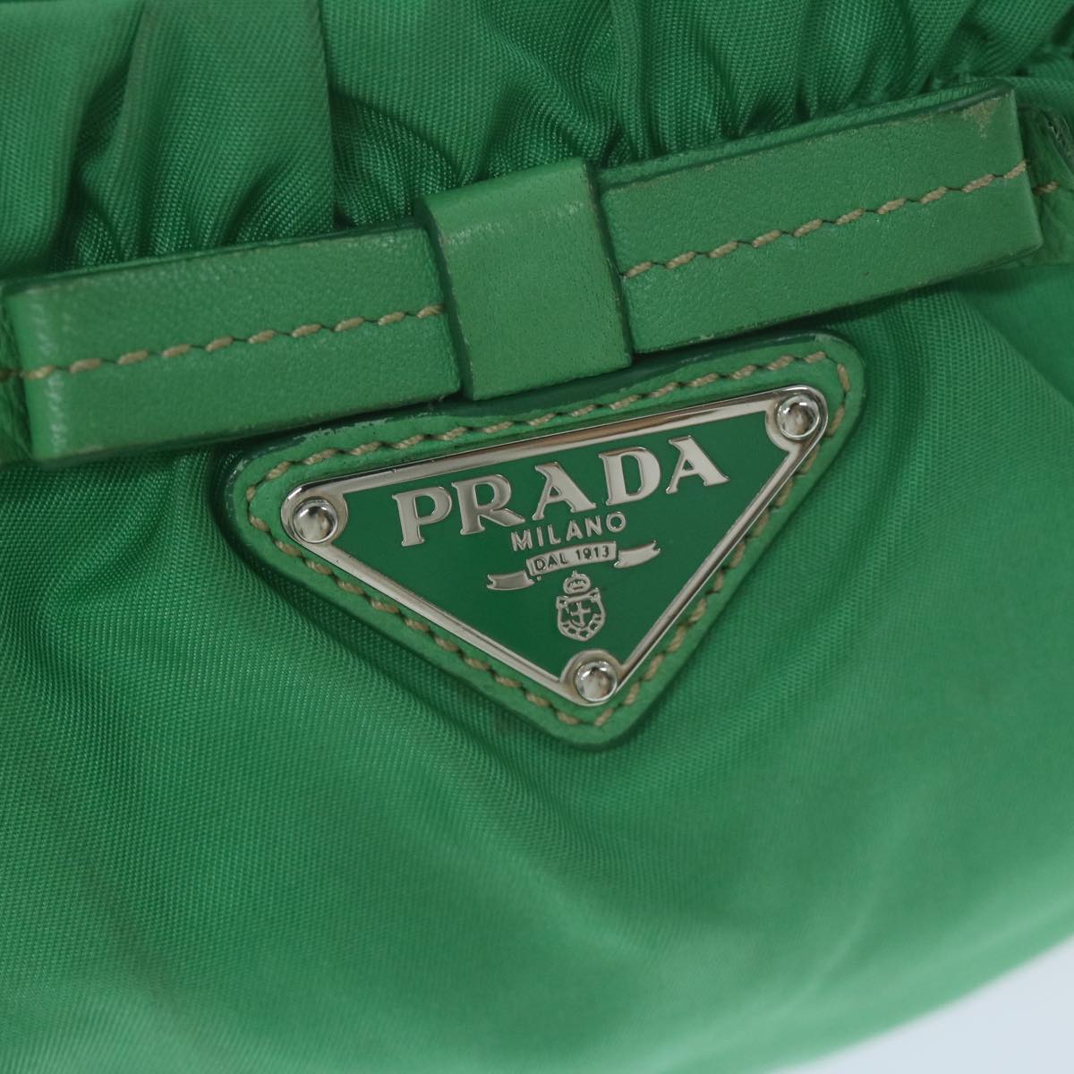 PRADA Shoulder Bag Nylon Green Auth 66427