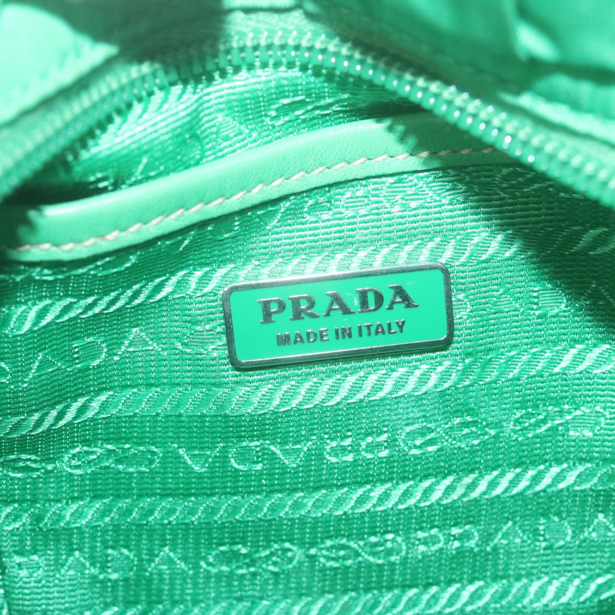 PRADA Shoulder Bag Nylon Green Auth 66427