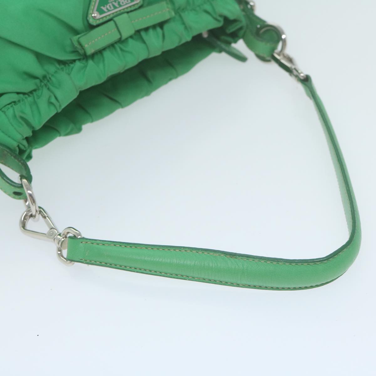 PRADA Shoulder Bag Nylon Green Auth 66427