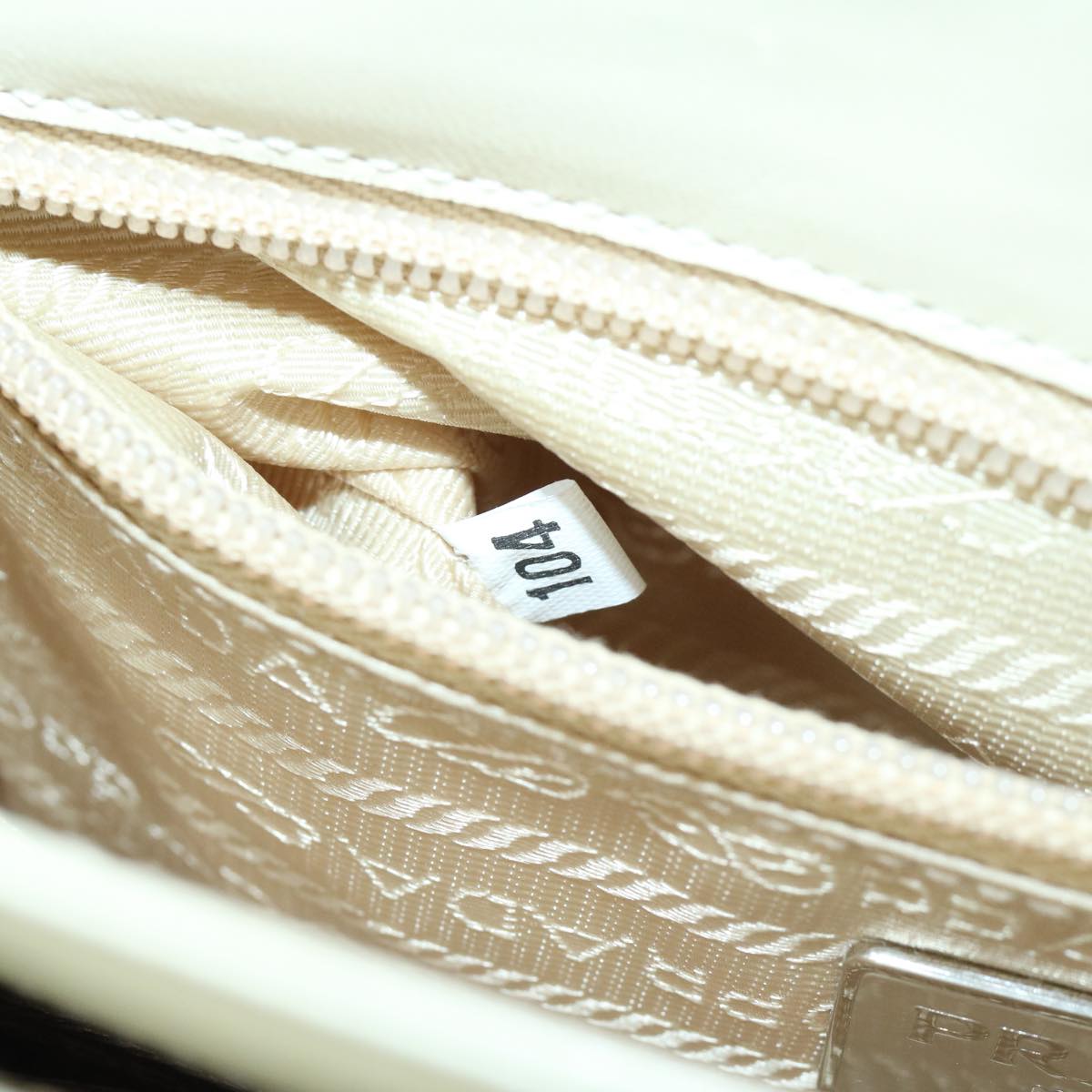 PRADA Shoulder Bag Nylon Leather White Auth 66433