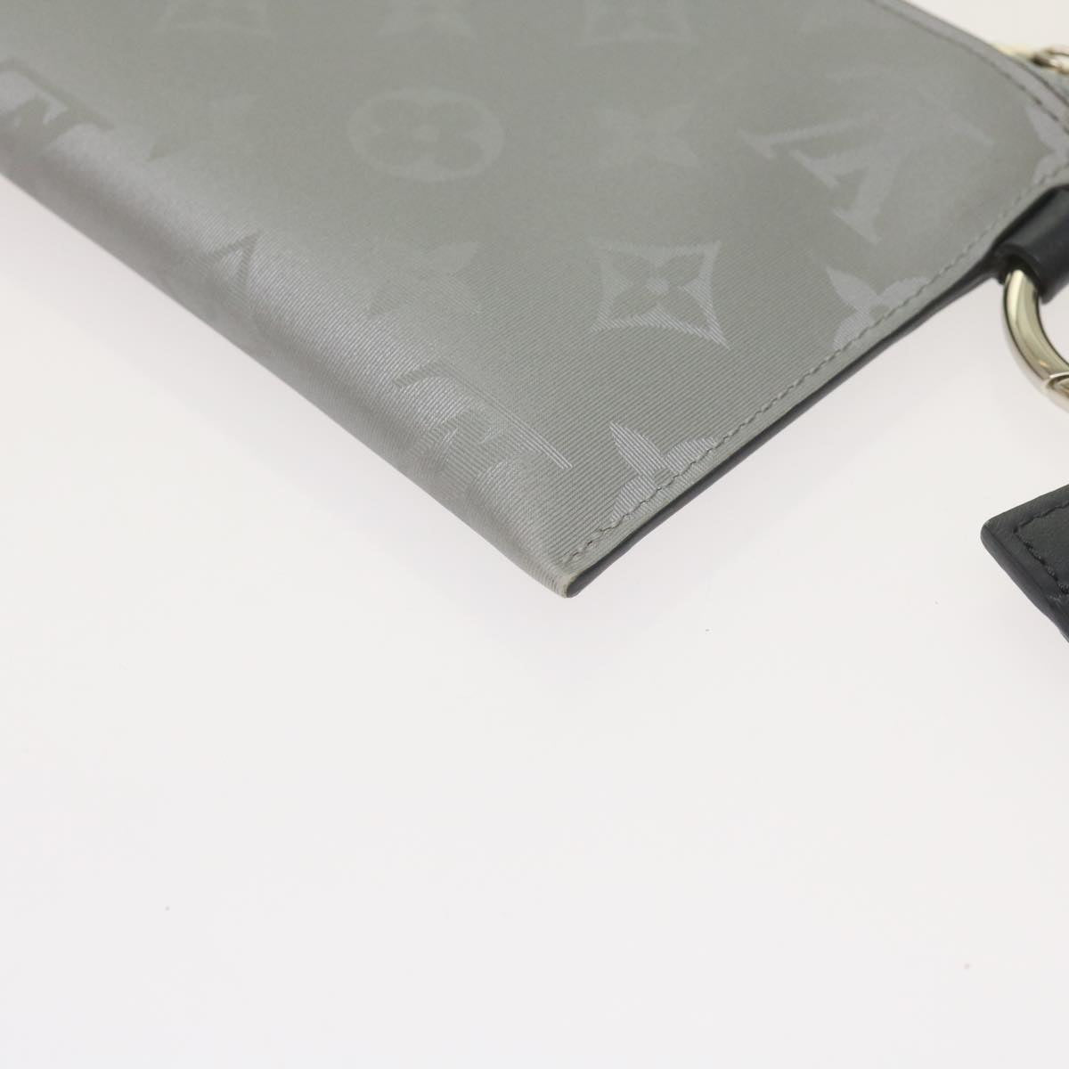 LOUIS VUITTON Monogram Satellite Alpha Pouch Silver M44178 LV Auth 66459SA