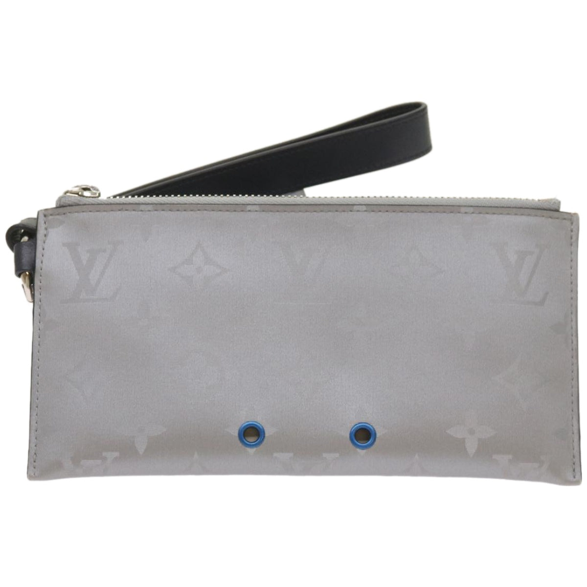 LOUIS VUITTON Monogram Satellite Alpha Pouch Silver M44178 LV Auth 66459SA