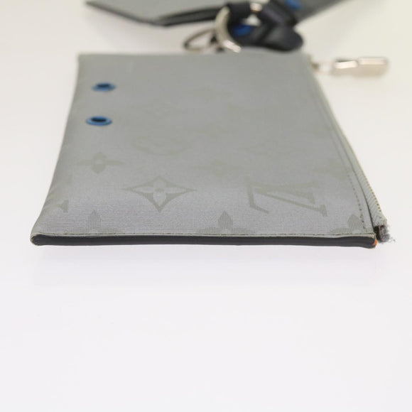 LOUIS VUITTON Monogram Satellite Alpha Pouch Silver M44178 LV Auth 66459SAM