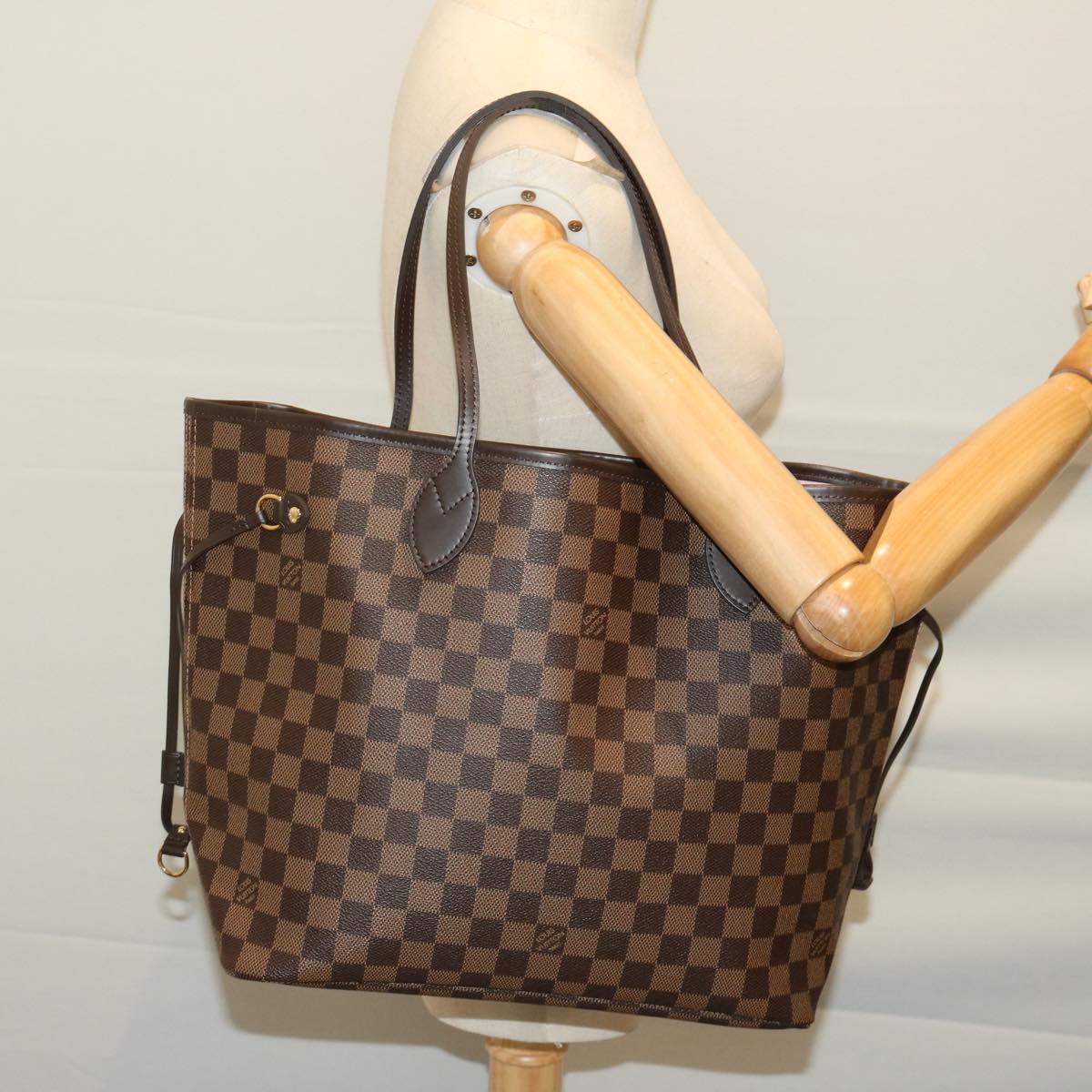 LOUIS VUITTON Damier Ebene Neverfull MM Tote Bag N51105 LV Auth 66484SA