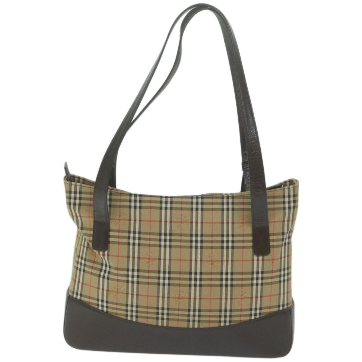 BURBERRY Nova Check Tote Bag Canvas Beige Auth 66489 - 0