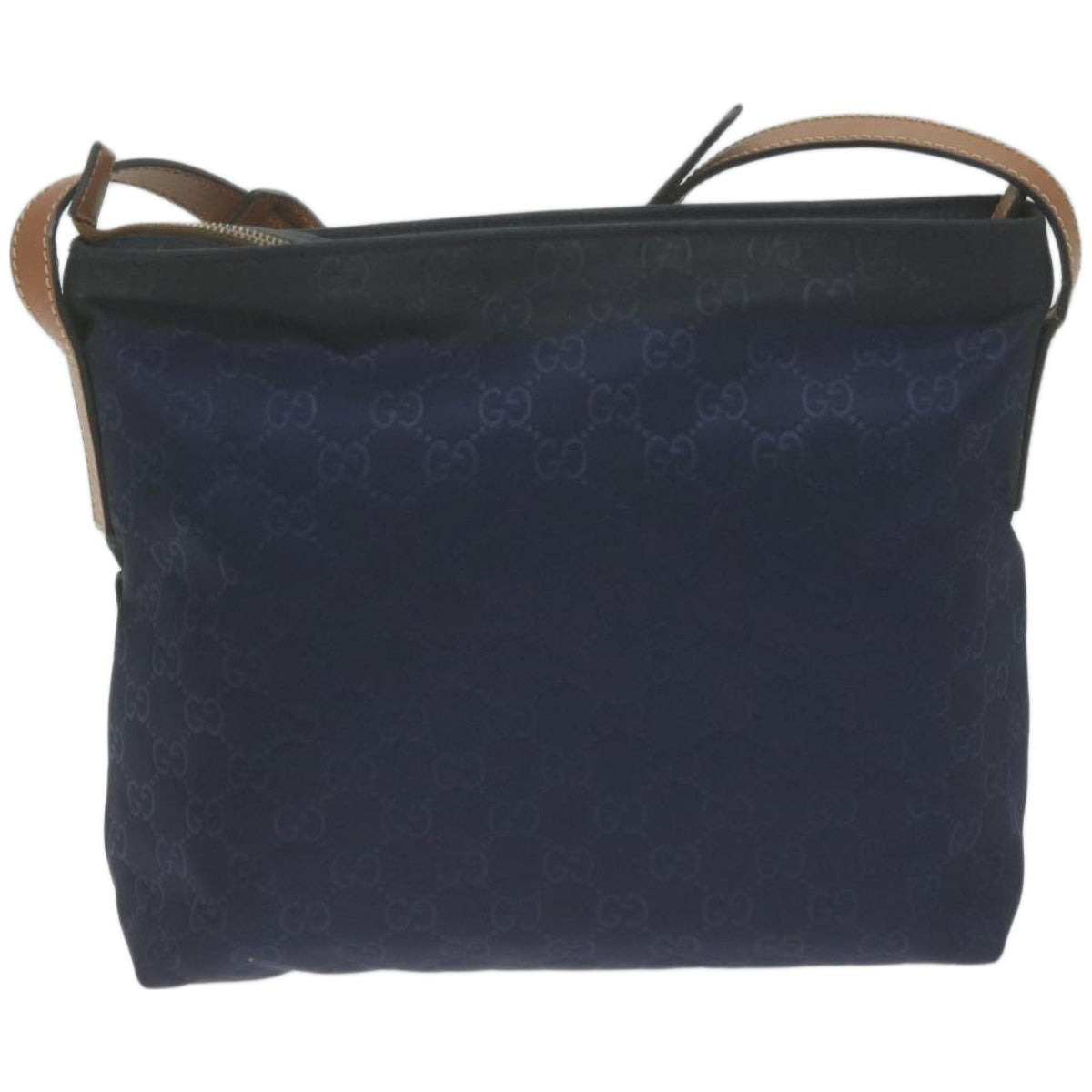 GUCCI GG Canvas Shoulder Bag Navy 314529 Auth 66496