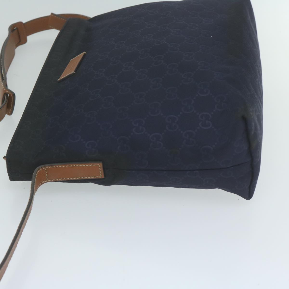 GUCCI GG Canvas Shoulder Bag Navy 314529 Auth 66496