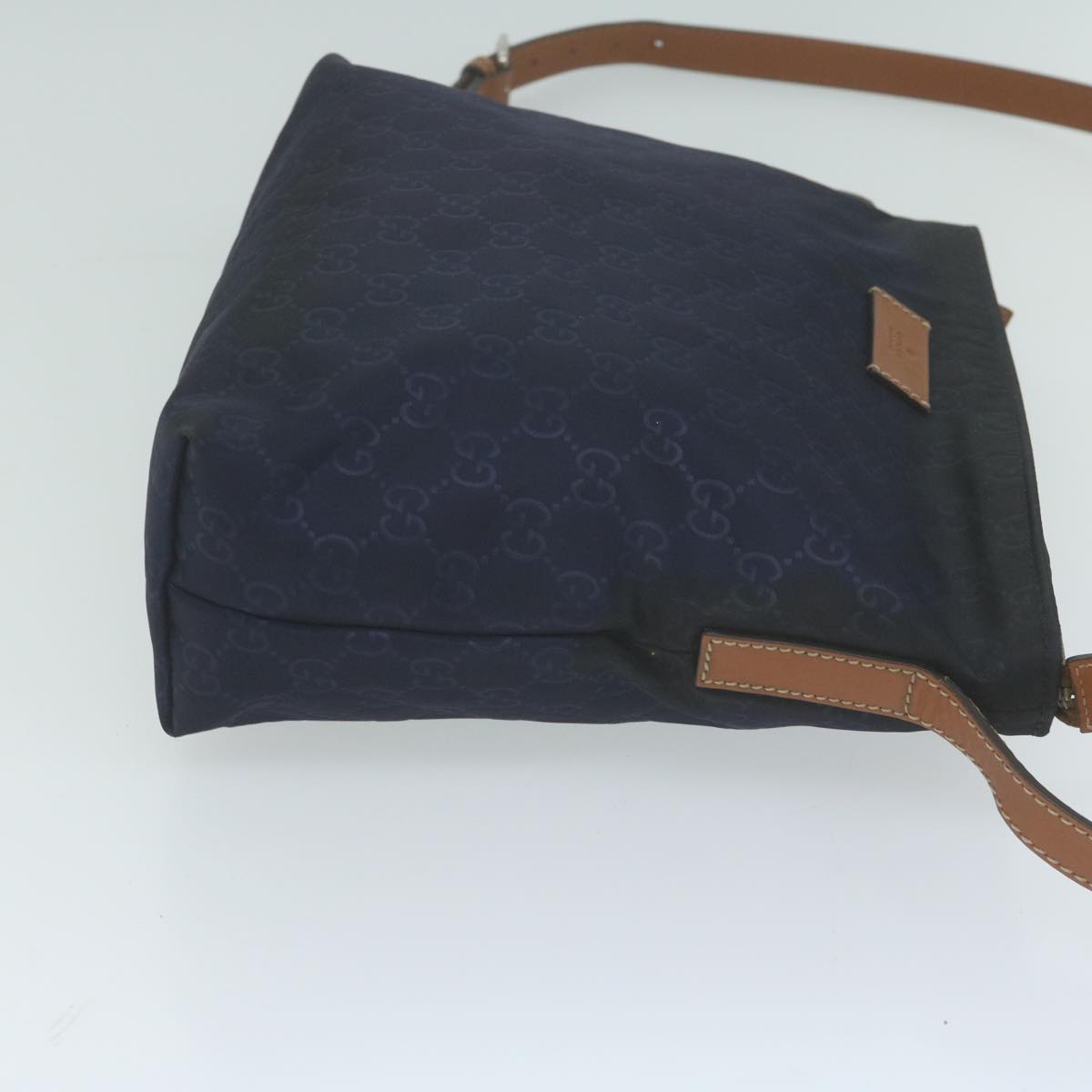 GUCCI GG Canvas Shoulder Bag Navy 314529 Auth 66496