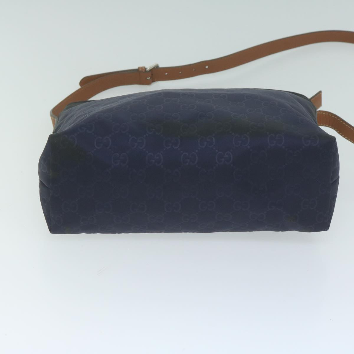 GUCCI GG Canvas Shoulder Bag Navy 314529 Auth 66496