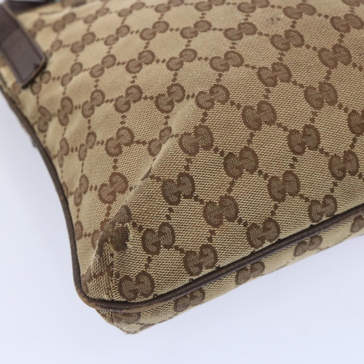 GUCCI GG Canvas Shoulder Bag Beige 122798 Auth 66497