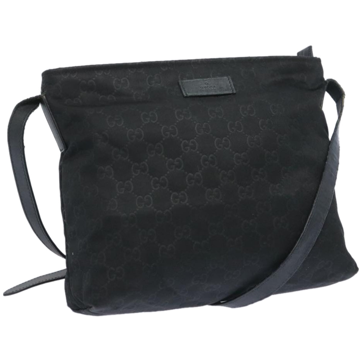 GUCCI GG Canvas Shoulder Bag Black 314529 Auth 66498