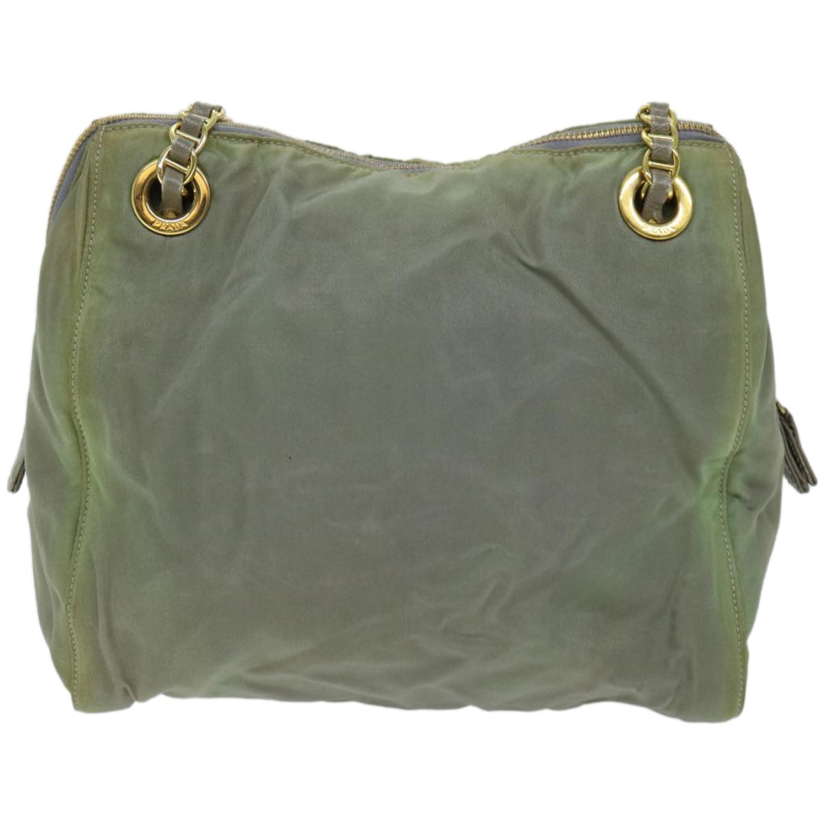 PRADA Chain Shoulder Bag Nylon Khaki Auth 66500 - 0