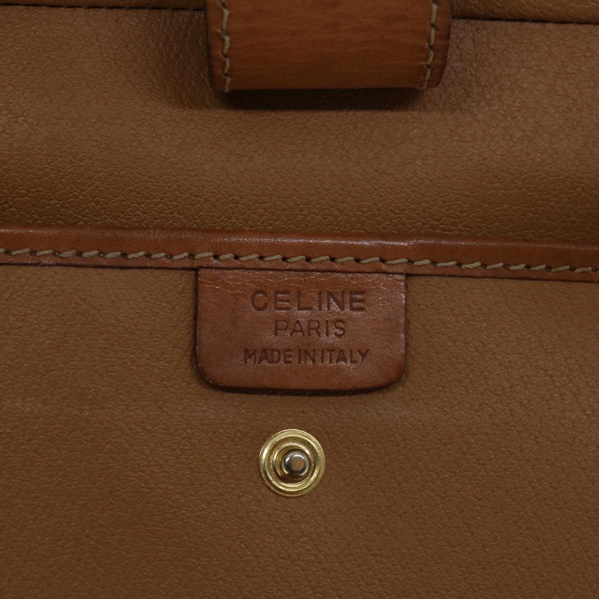 CELINE Macadam Canvas Hand Bag PVC 2way Brown Auth 66506