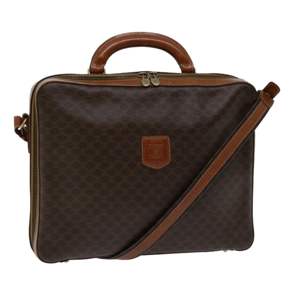 CELINE Macadam Canvas Handtasche PVC 2-Wege Braun Auth 66506