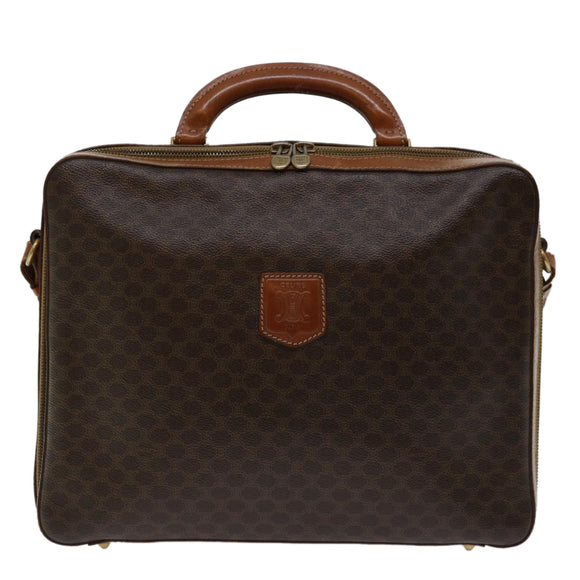 CELINE Macadam Canvas Hand Bag PVC 2way Brown Auth 66506
