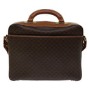 CELINE Macadam Canvas Hand Bag PVC 2way Brown Auth 66506-3