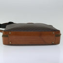 CELINE Macadam Canvas Hand Bag PVC 2way Brown Auth 66506-8