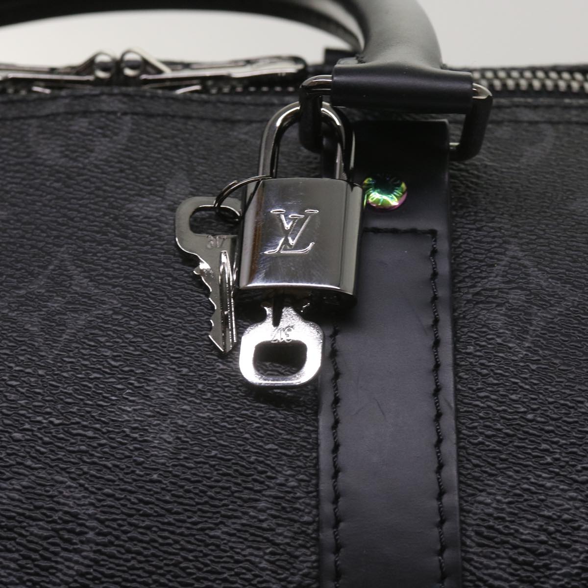 LOUIS VUITTON Eclipse Fragment Keepall Bandouliere 45 Bag M43278 LV Auth 66508S