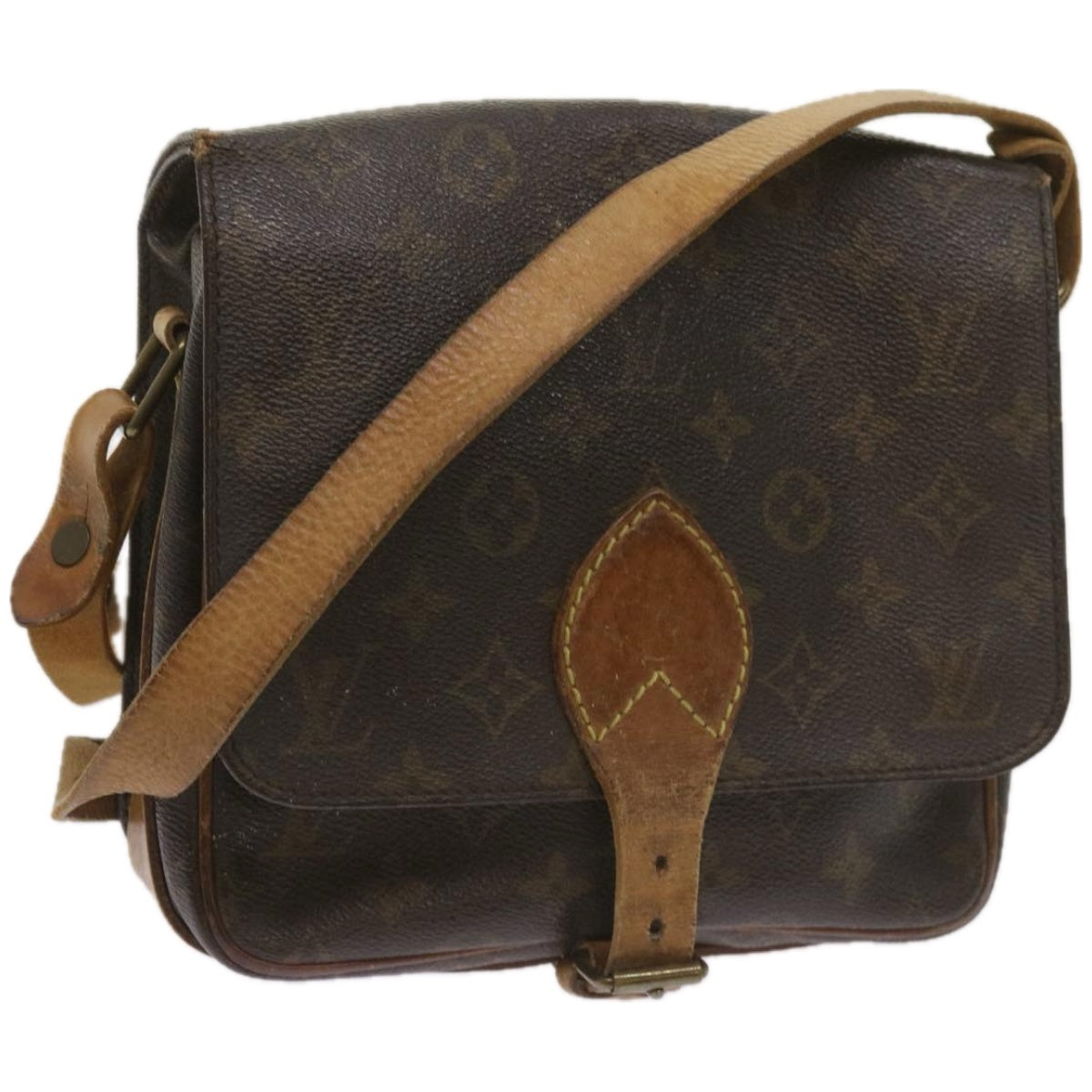 LOUIS VUITTON Monogram Cartouchiere MM Shoulder Bag M51253 LV Auth 66529