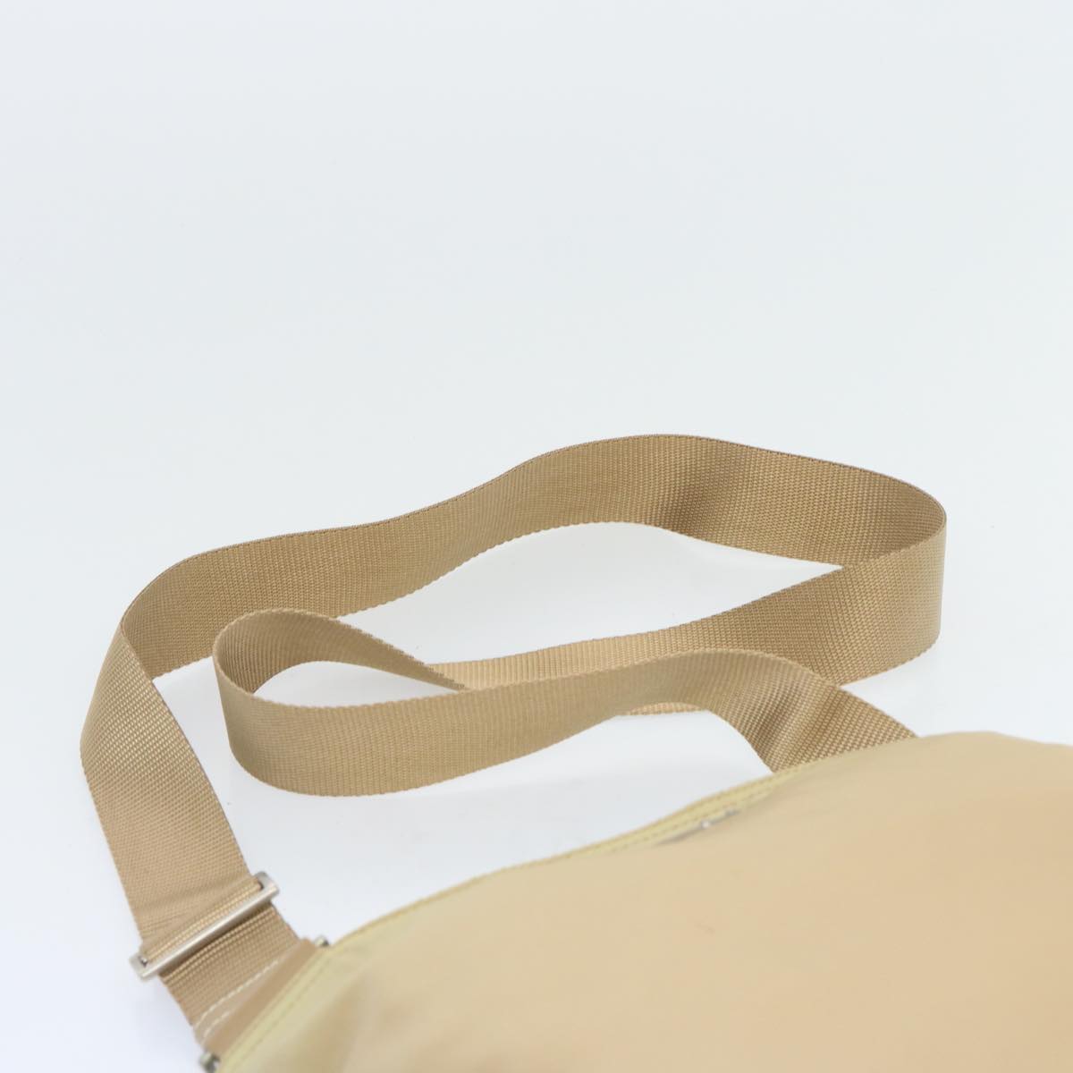 PRADA Shoulder Bag Nylon Beige Auth 66591