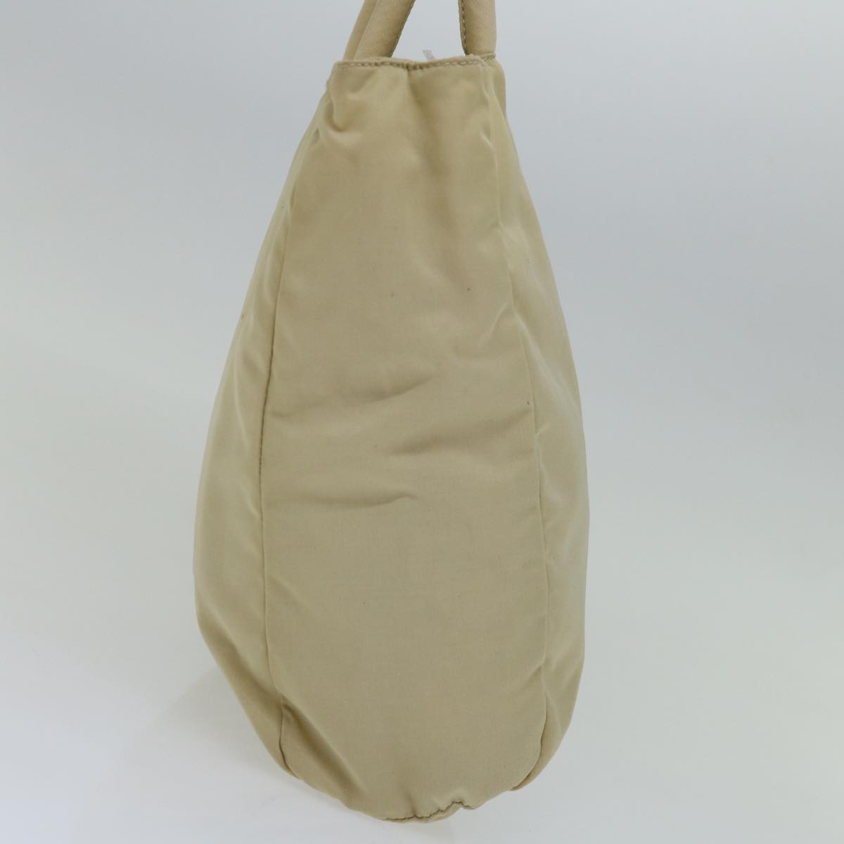PRADA Hand Bag Nylon Cream Auth 66593