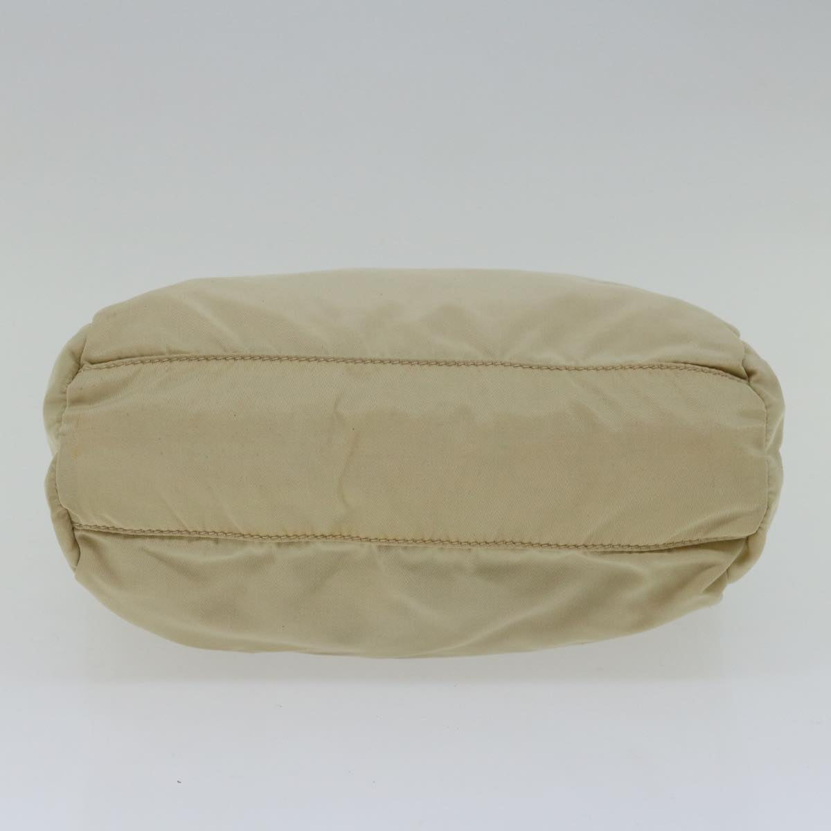 PRADA Hand Bag Nylon Cream Auth 66593