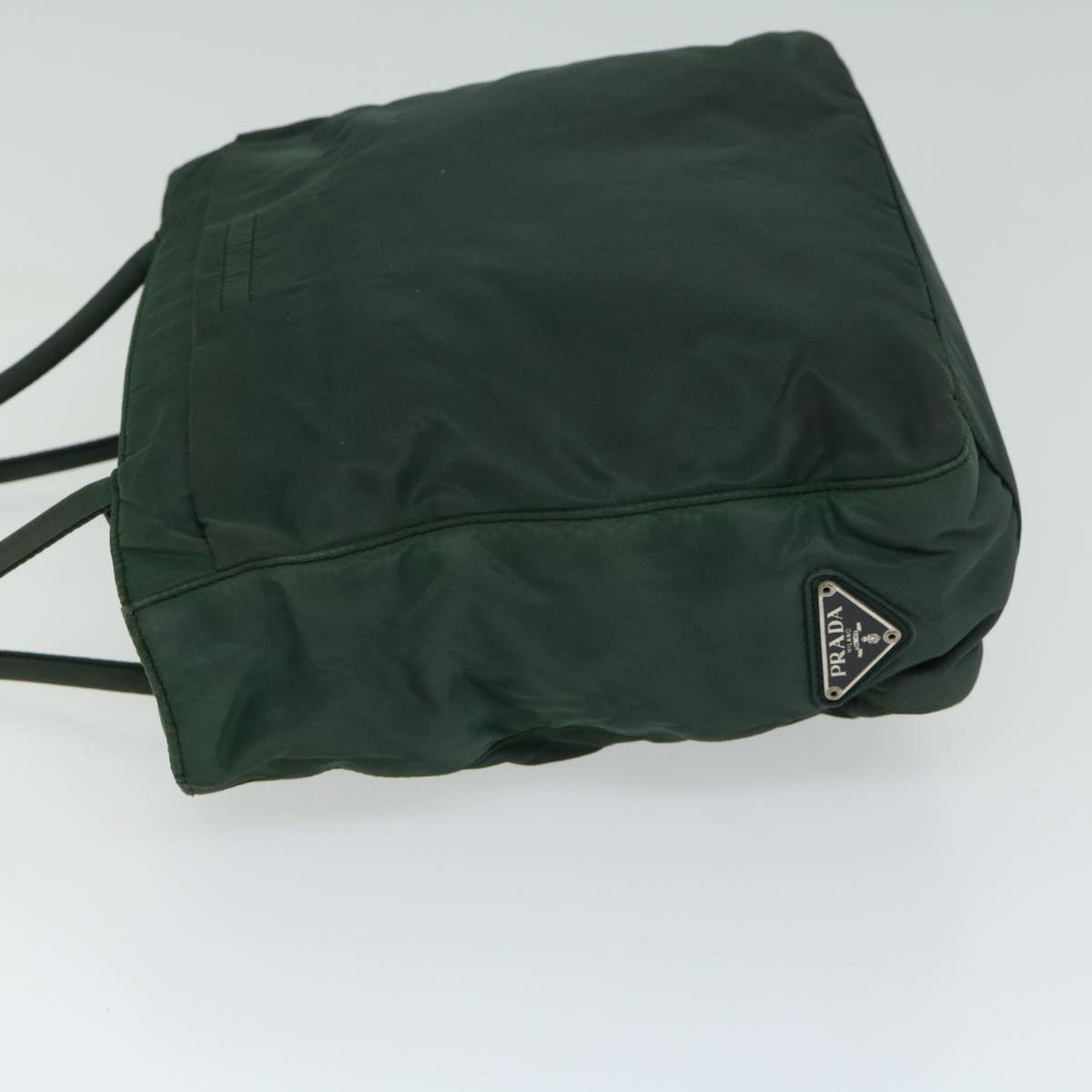 PRADA Hand Bag Nylon Green Auth 66598