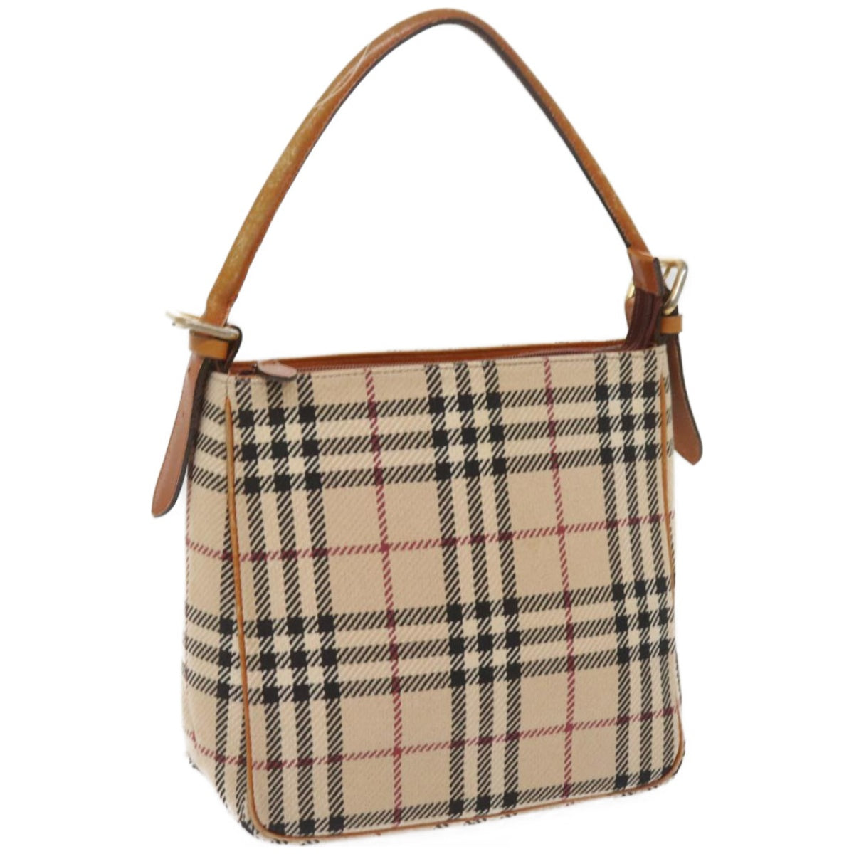 BURBERRY Nova Check Shoulder Bag Canvas Beige Auth 66603