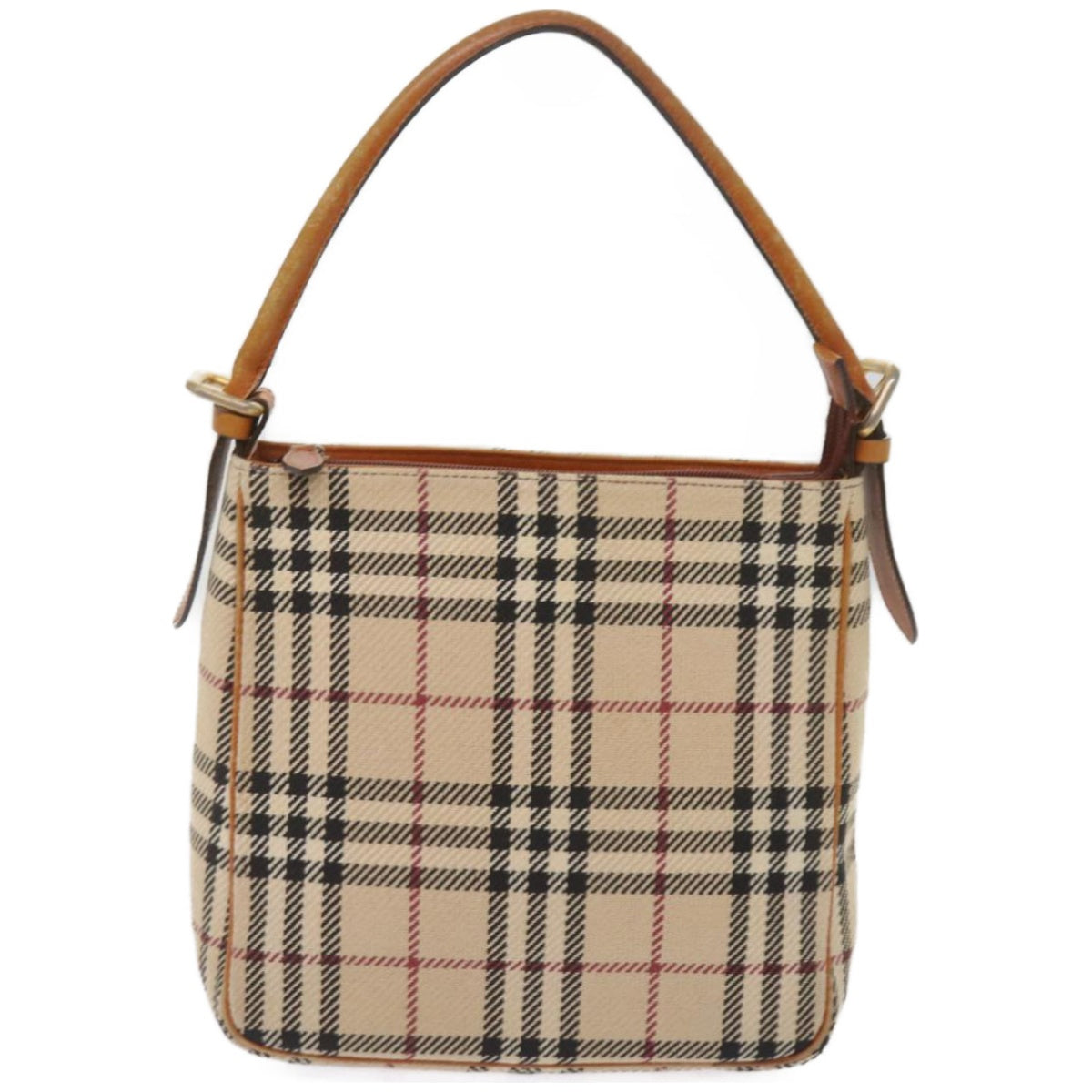 BURBERRY Nova Check Shoulder Bag Canvas Beige Auth 66603