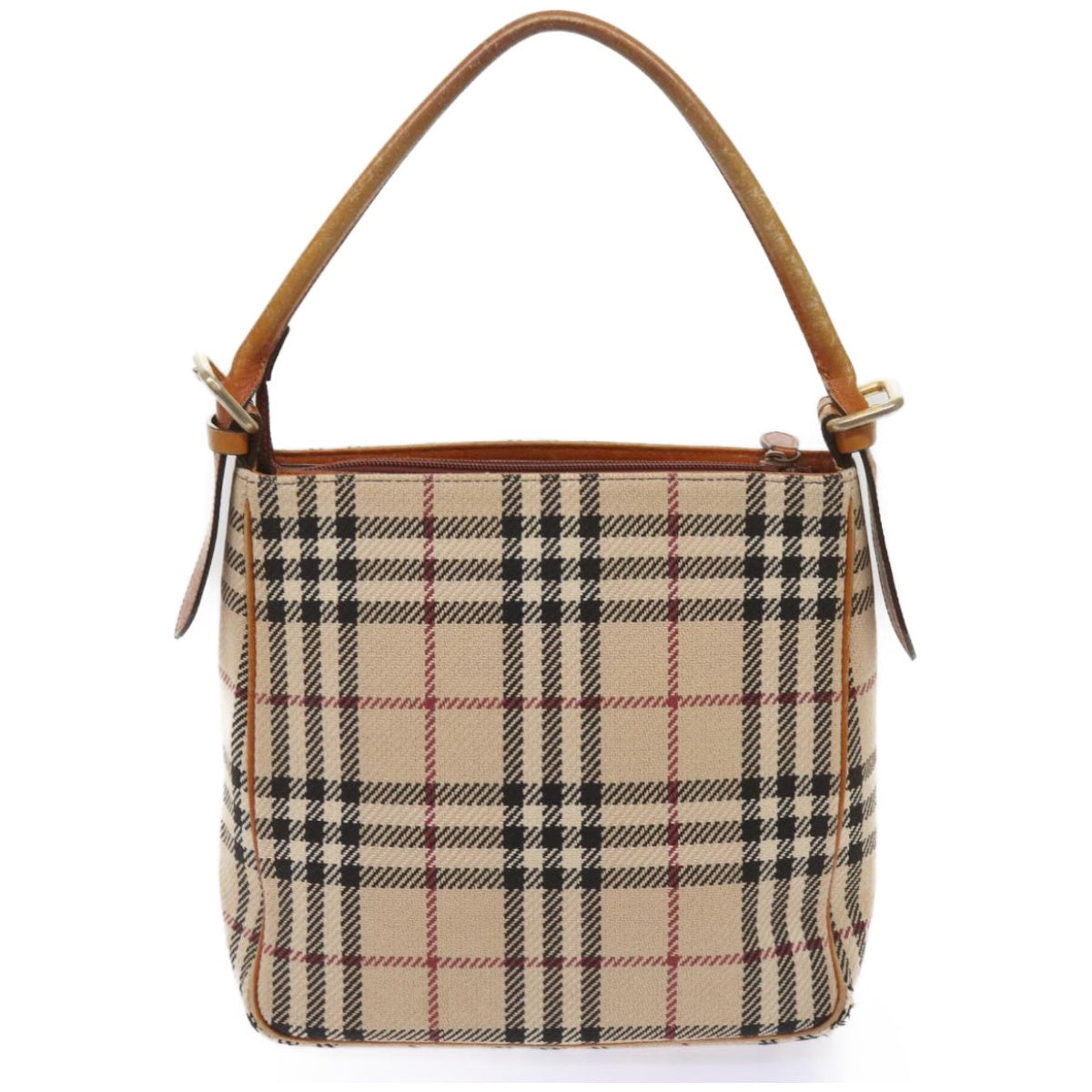 BURBERRY Nova Check Shoulder Bag Canvas Beige Auth 66603