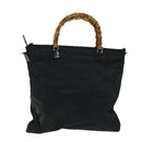 GUCCI Bamboo Hand Bag Nylon 2way Black 001 1095 1878 Auth 66621-3