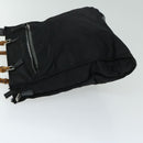 GUCCI Bamboo Hand Bag Nylon 2way Black 001 1095 1878 Auth 66621-5