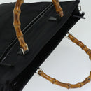 GUCCI Bamboo Hand Bag Nylon 2way Black 001 1095 1878 Auth 66621-6