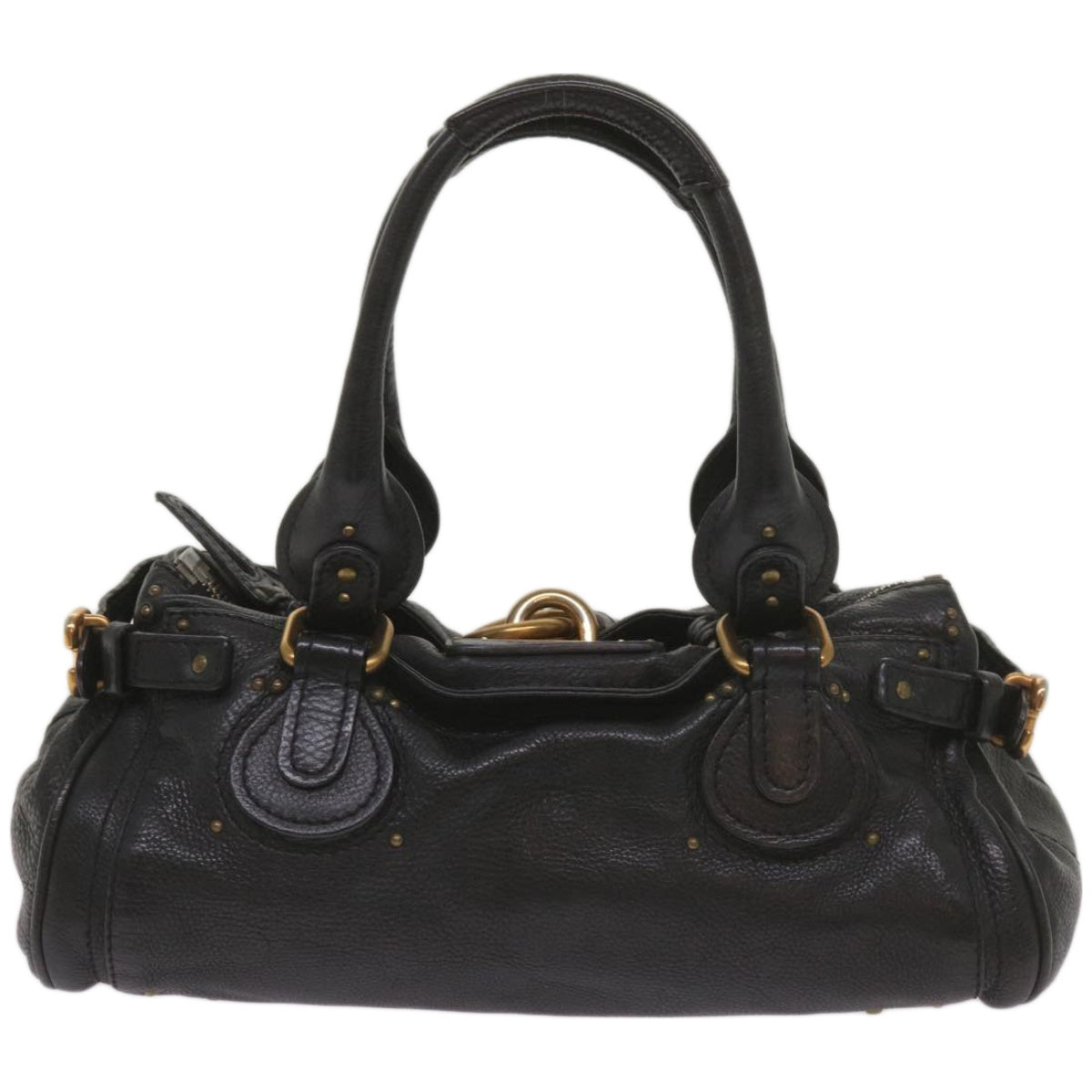 Chloe Paddington Shoulder Bag Leather Black Auth 66642 - 0