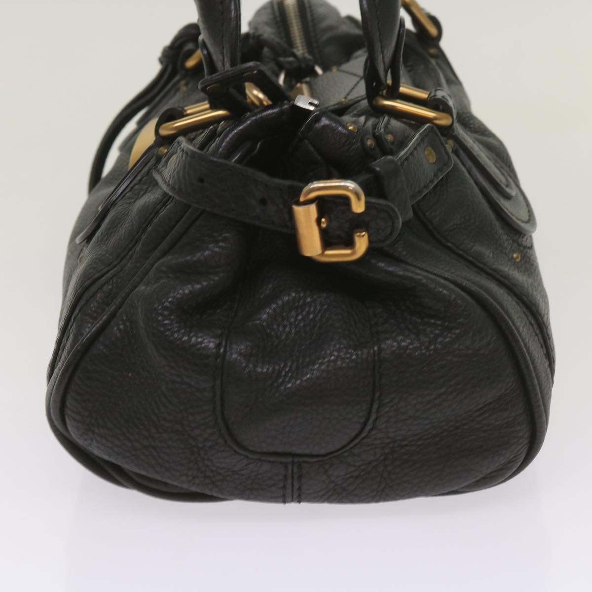 Chloe Paddington Shoulder Bag Leather Black Auth 66642