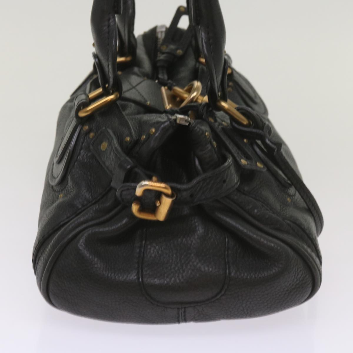 Chloe Paddington Shoulder Bag Leather Black Auth 66642