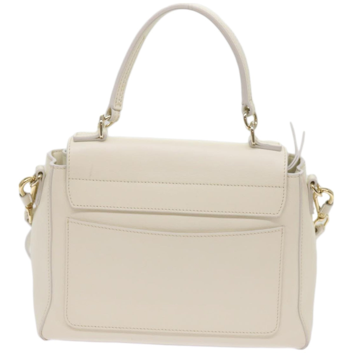 Chloe Faye day Hand Bag Leather White Auth 66645 - 0