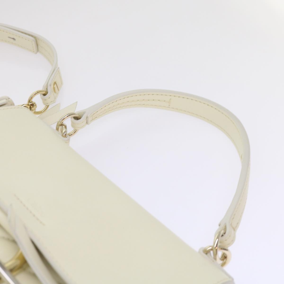 Chloe Faye day Hand Bag Leather White Auth 66645