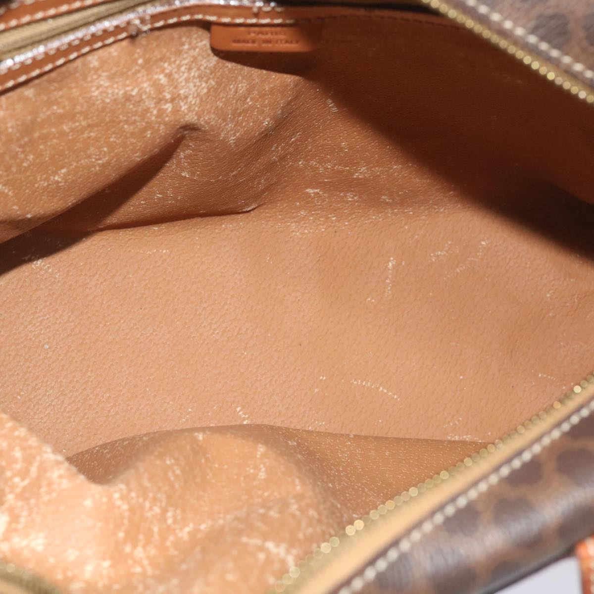 CELINE Macadam Canvas Hand Bag PVC Brown Auth 66659