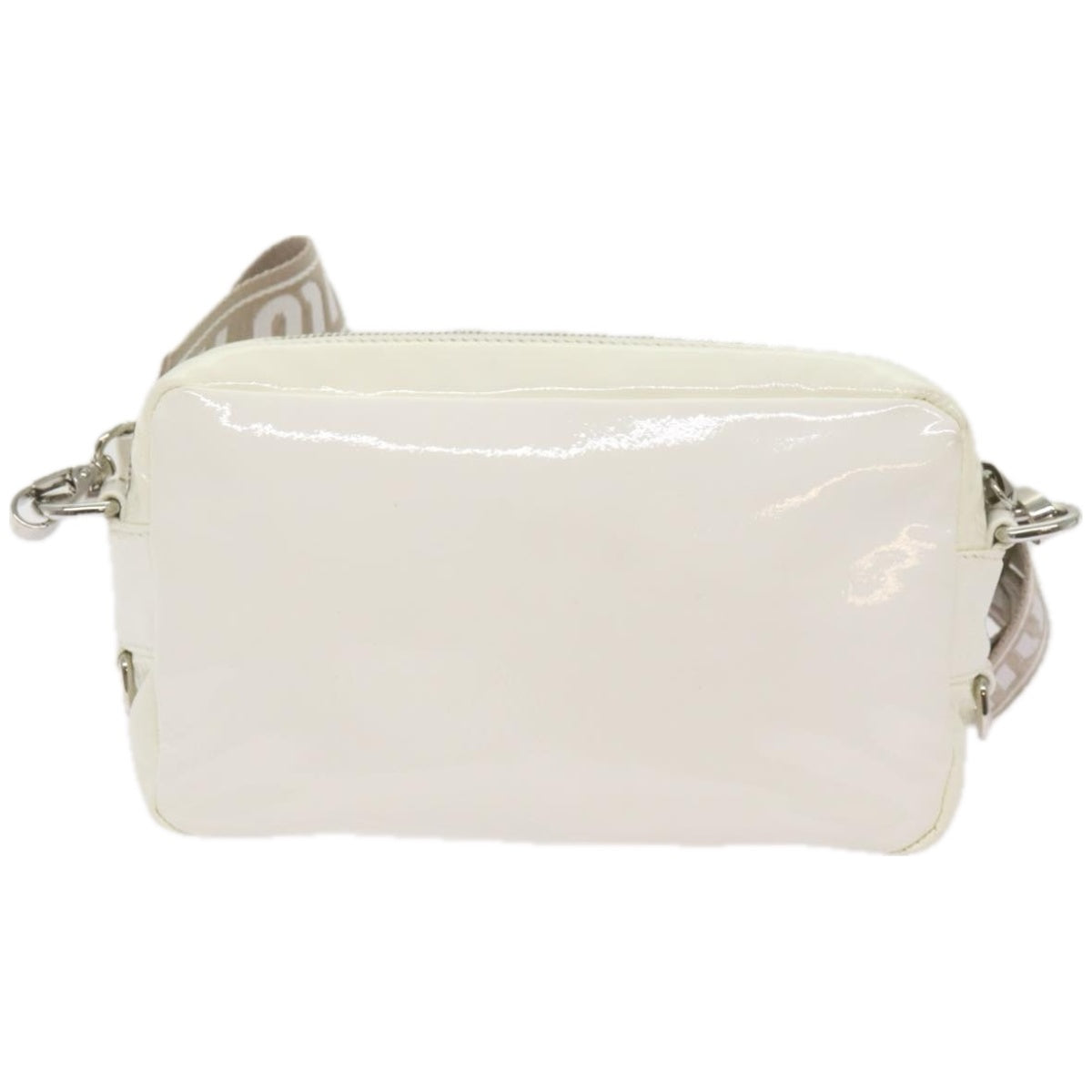 Miu Miu Shoulder Bag Enamel White Auth 66701 - 0