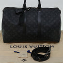 LOUIS VUITTON Monogram Eclipse Keepall Bandouliere 45 Bag M40569 LV Auth 66711A-27