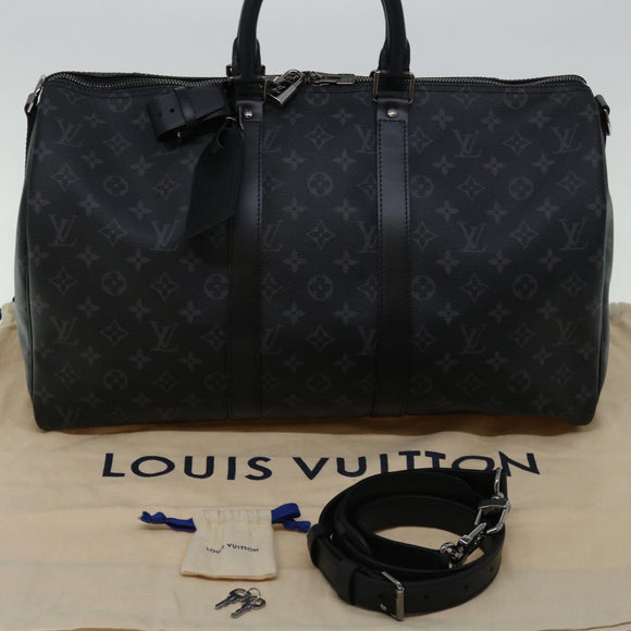 LOUIS VUITTON Monogram Eclipse Keepall Bandouliere 45 Bag M40569 LV Auth 66711SM